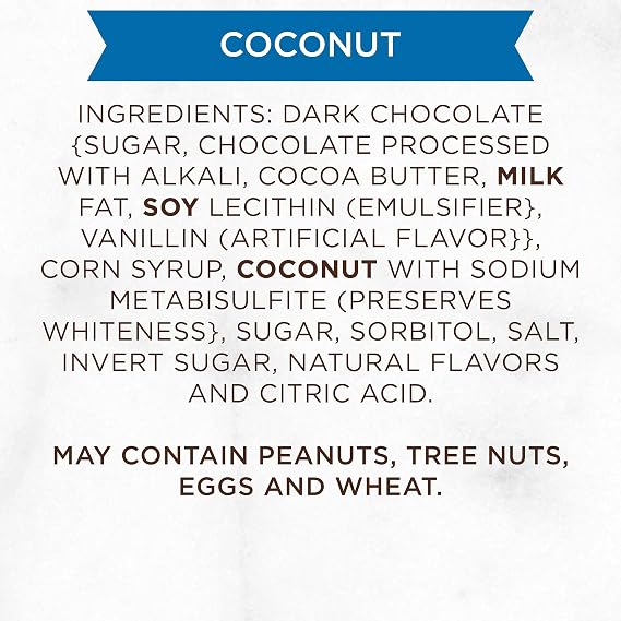 Russell Stover Dark Chocolate Coconut - 0.5 oz (Pack of 36)