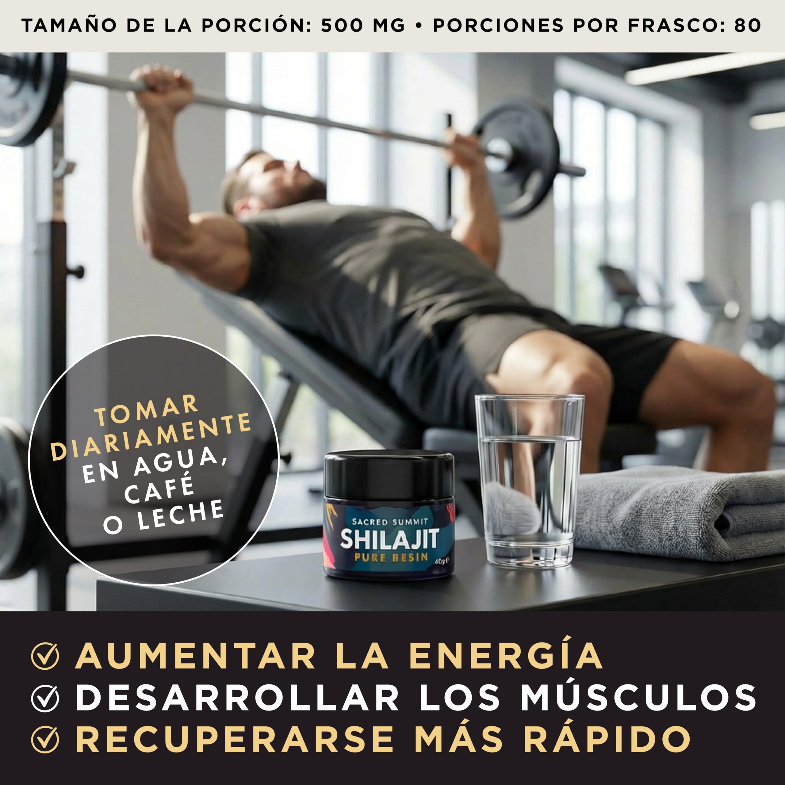 Resina de Shilajit Dorado 40g – 81% Ácido Fúlvico, B12 & Minerales – Energía, Enfoque & Resistencia – Vegano, Probado en Laboratorio – Suministro de 3 Meses