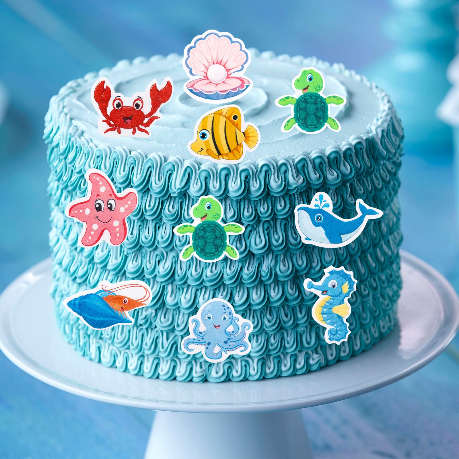 15 Decorazioni Torta Tema Mare - Miniature Oceano Con Animali Marini Per Cupcake E Dessert - Foto 9
