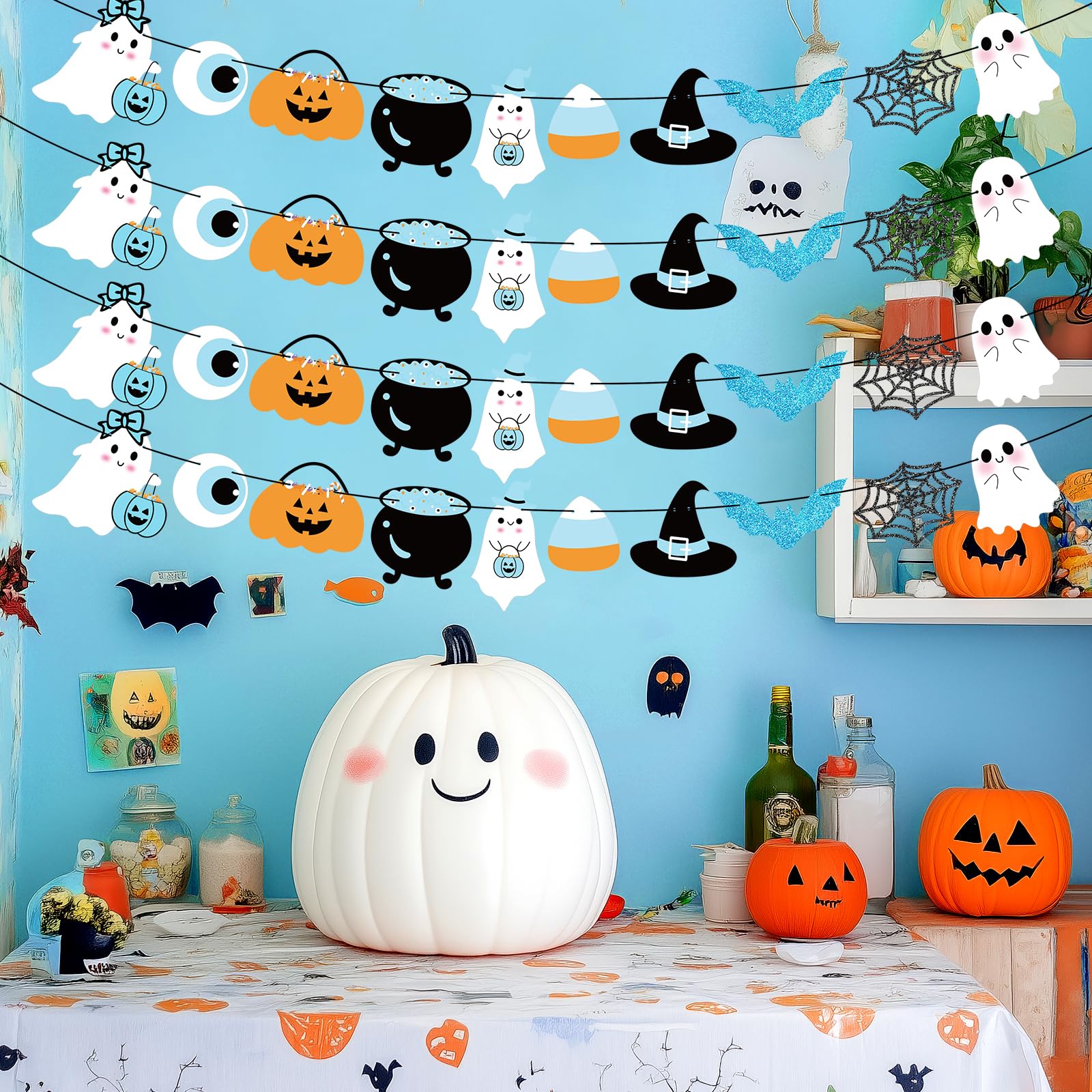 Halloween Geburtstags-Banner – Grusel-Motiv Mit Geistern, 180x110 Cm (Polyester)