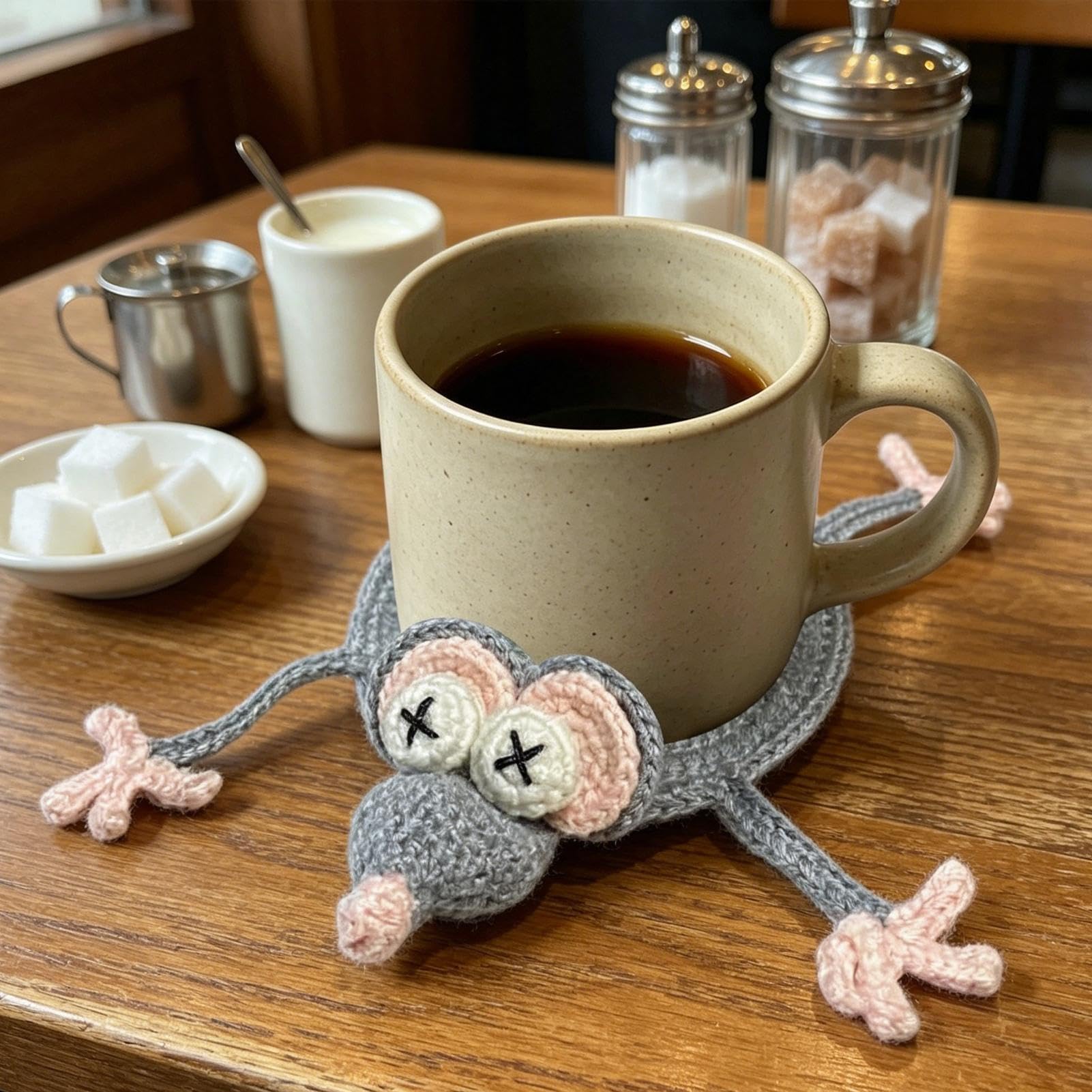 Handmade Crochet Turtle Coaster Cute Coasters for Desk Turtle Coaster Rug Novelty Desk Table Accessories Housewarming Home Decoration for Friends Family