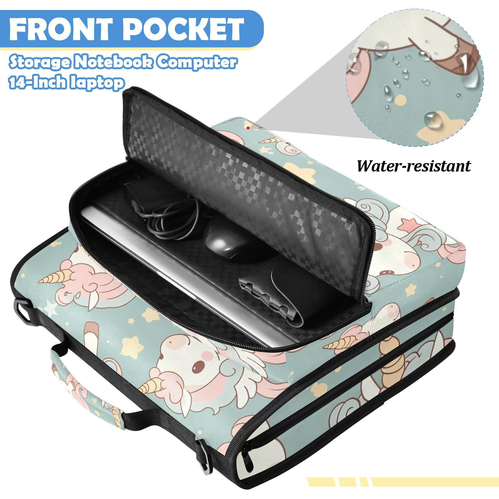 Enchanted Mare - Borsa per raccoglitori a 3 anelli con cerniera