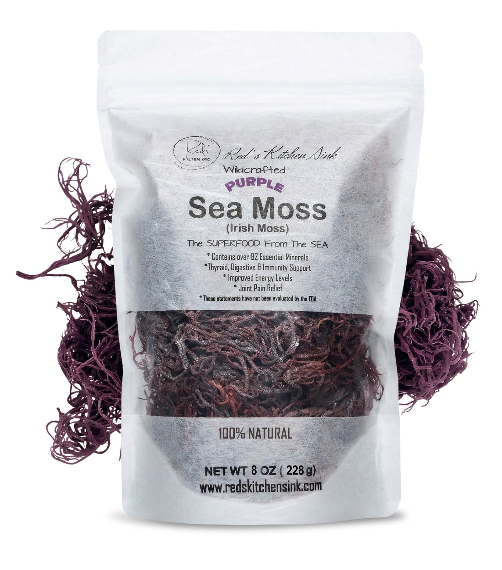 Amazon.com: Raw Wildcrafted Purple Sea Moss 8oz, St. Lucia Seamoss