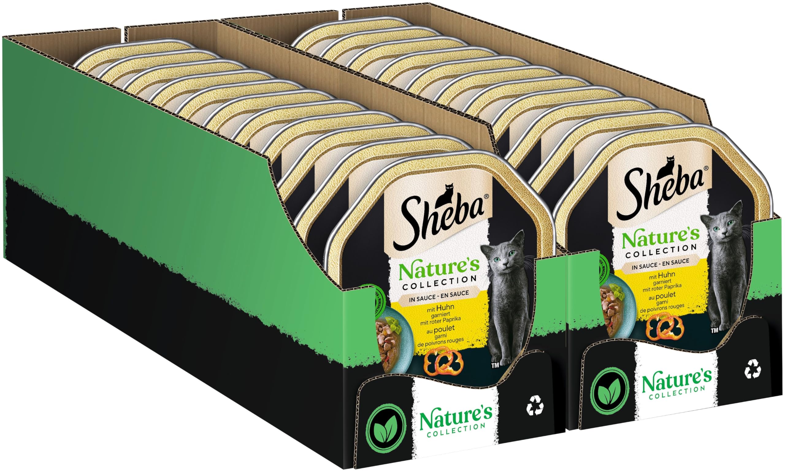 SHEBA Schale Nassfutter für Katzen Nature’s Collection in Sauce mit Huhn 2 x 11 x 85g