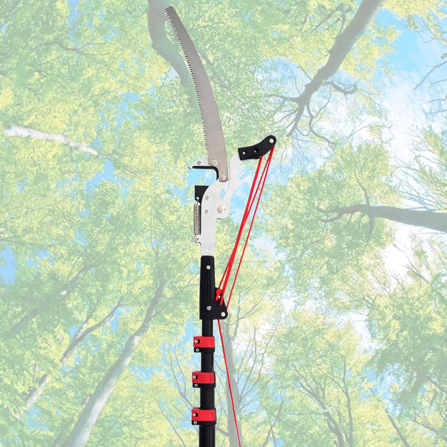 Telescopic Pole Saws, Tree Pruners Extendable Pruning Saw Gardening Landscaping Branch Saw Lopper Tools Telescopic Rod Saw with Steel Blade Saw-18FT