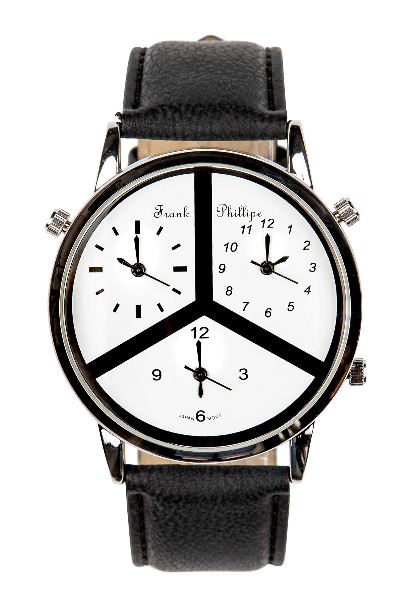 lemohoney03　0724 Frank Phillipe Men's Three Time Triple Zone Leather Strap