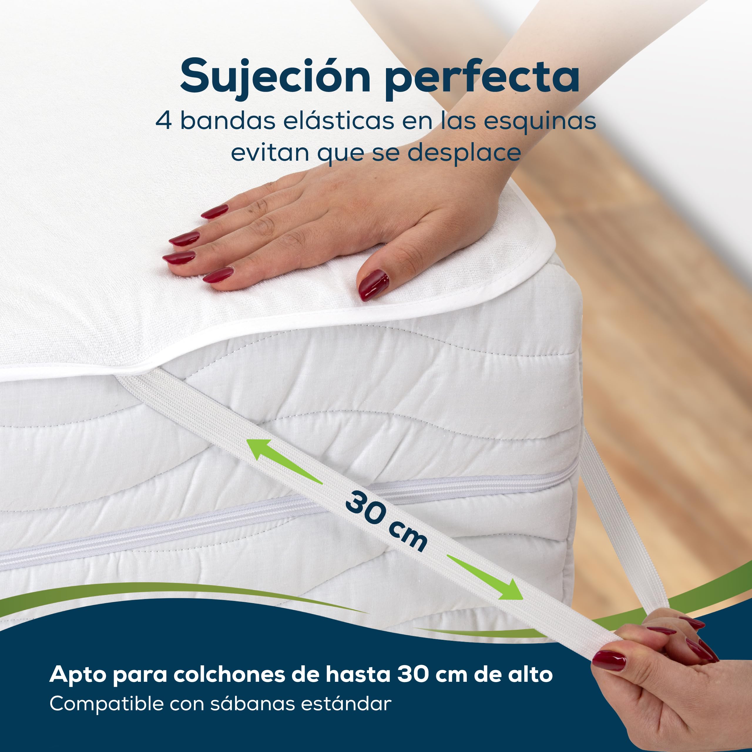 Sensalou Protector De Colchón 50x90 cm Lot de 2 Impermeable para Cuna Bebé – Cubrecolchón Lavable A 95 °C, Funda Antibacteriana Suave Y Transpirable, Protección Silenciosa para Colchones hasta 30 cm