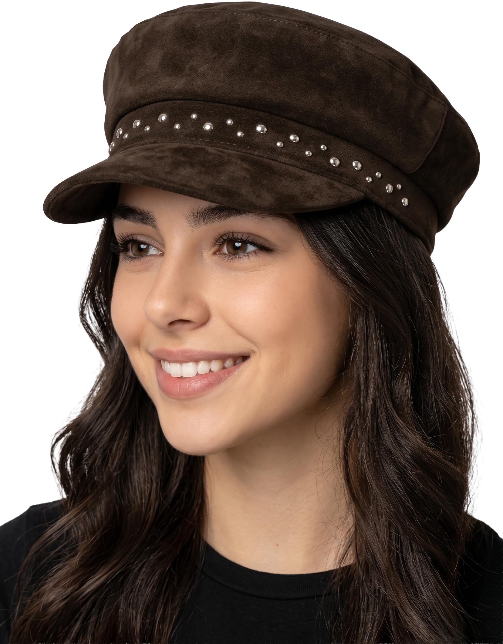 Funky Junque Greek Fisherman Newsboy Cap, Cotton Captains Bakerboy Hat