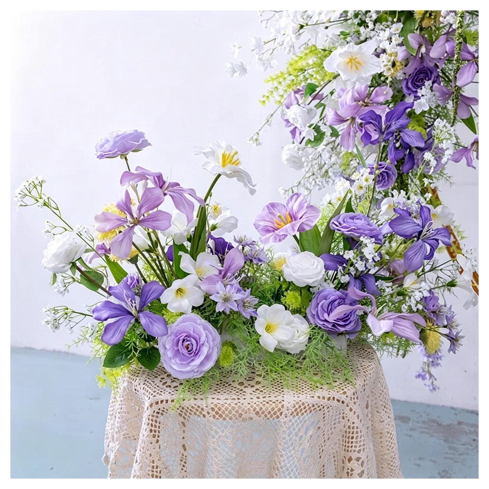 Hotel Lobby Florals Silk Wedding Decor Artificial Wedding Flowers, Multiple Styles Fake Flowers, For Wedding Aisle, Bridal Room, Window Display, Engagement Ceremo(Size:65×40cm/25.59×15.75 in,Color:E)