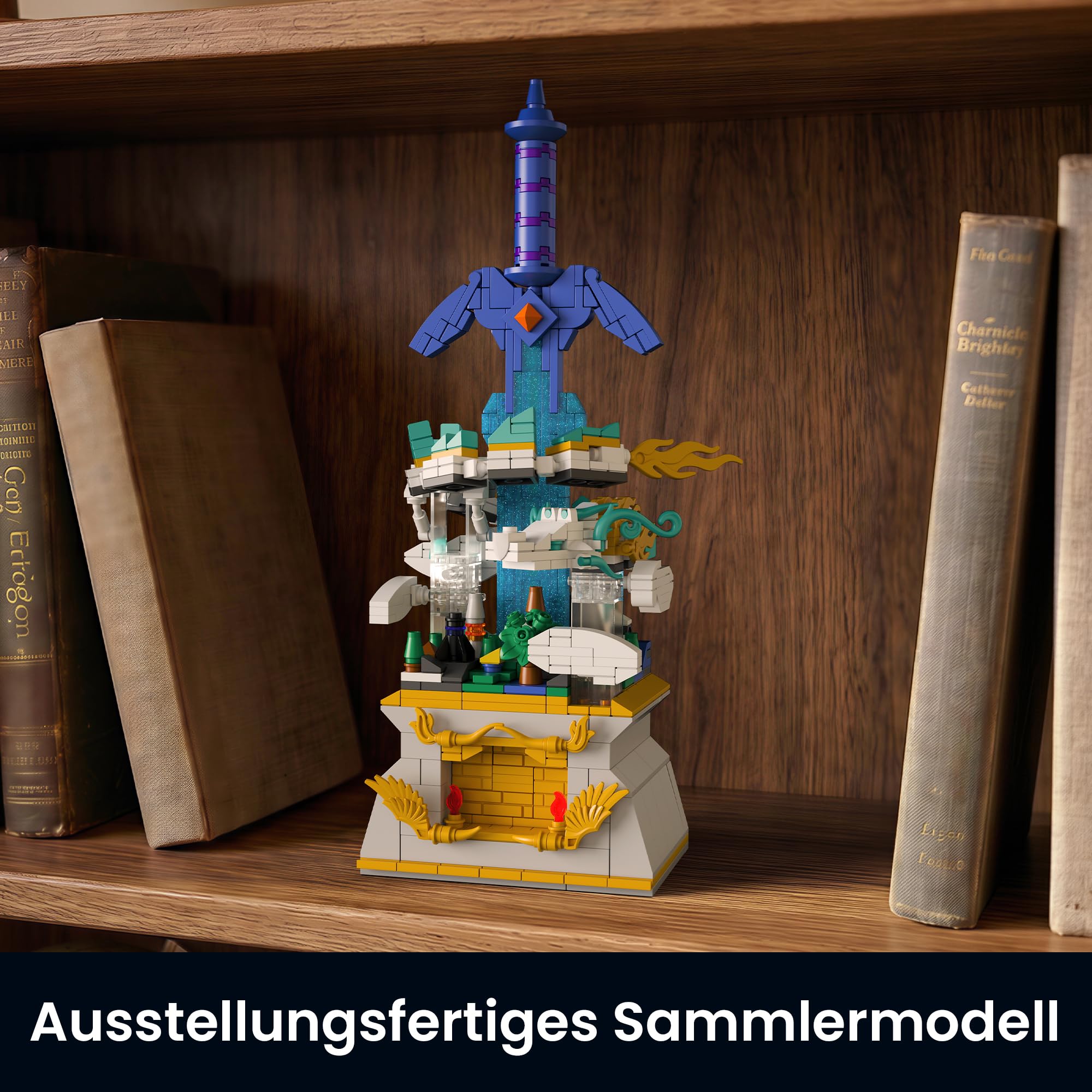 Sillbird Fantasy Schwert und Drache Baukasten für Jungen | leuchtender Klemmbausteine Display Modell, Geschenk zu Weihnachten und Geburtstag für Kinder ab 8 Jahren, 725 Teile