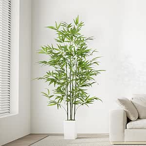 Photo du produit : Yoleo, bambou artificiel 160 cm avec pot blanc