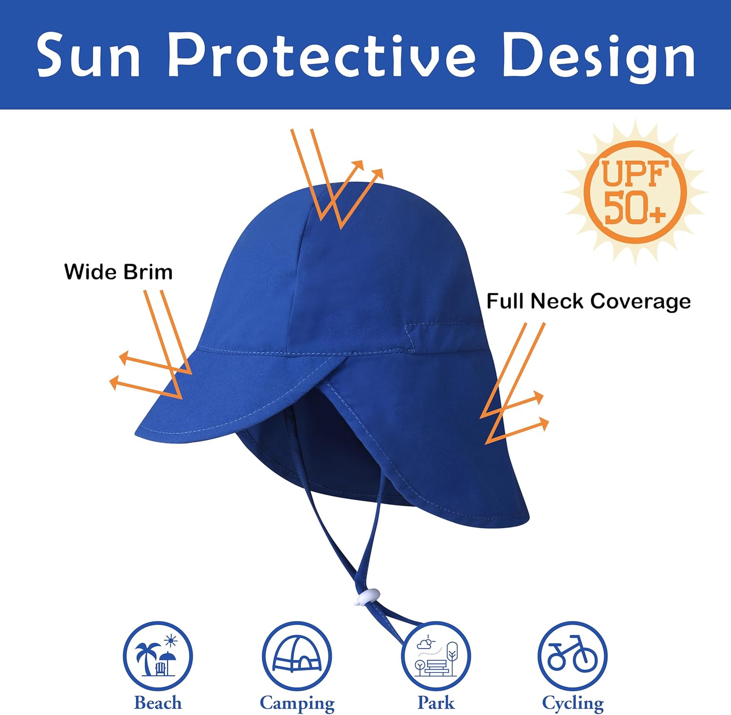 2 Pack Baby Sun Hats UPF 50+ Toddler Beach Hat for Girls Boys 0-4 Years - Image 5