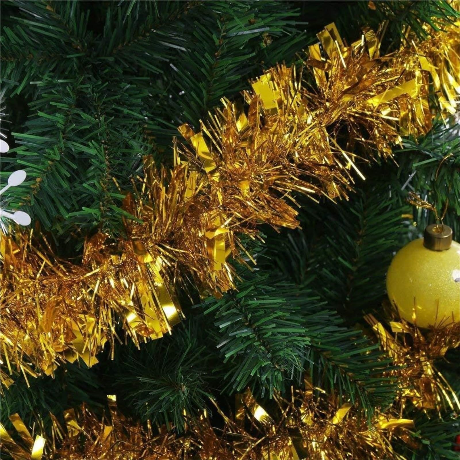 Lametta Weihnachtsbaum 5-teilige Weihnachts-Lametta-Girlande for Aufhängen Als Weihnachtsbaumdekoration for Hochzeiten Girlande Weihnachten(Gold,15M)
