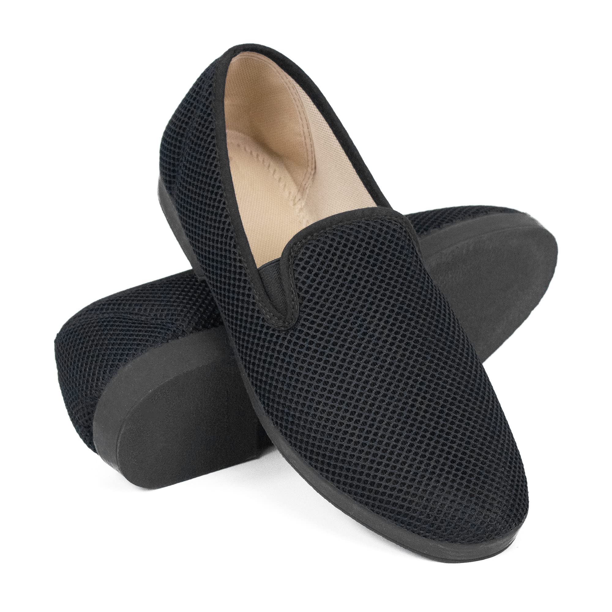 Zapatillas de Casa Hombre Mujer Unisex Verano Cómodas Respirables, Zapatos Rejilla Cuña Punta Cerrada, Suela Caucho Talla 35-46 Hecho EN ESPAÑA