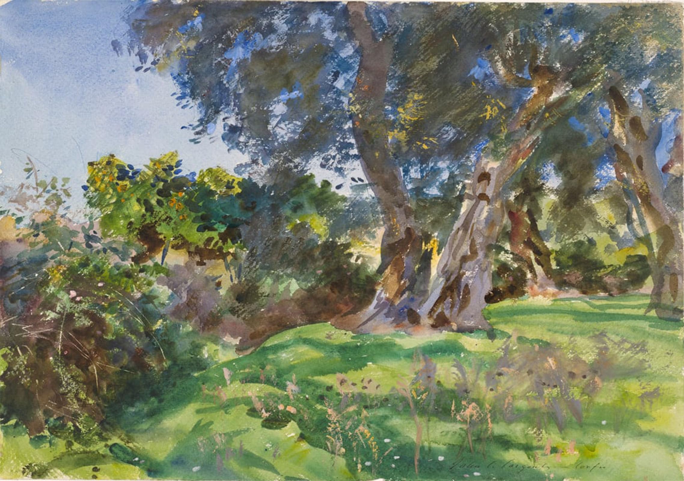 ARTXLXXBN Famous Print Painting Colorful Art Print Olive Treesorfu by John Singer Sargent Canvas Art Decorations for Home Decor 60x90cm