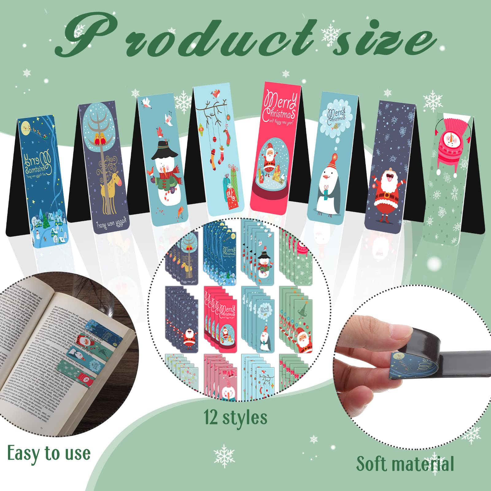 しおり ブックマーカークリスマス柄 ベッツィスター(ブルー) しおり