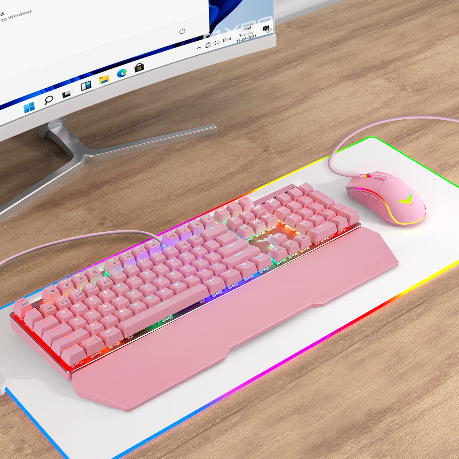 Buy Havit Mechanical Keyboard and Mouse Combo RGB Gaming 104 Keys Blue