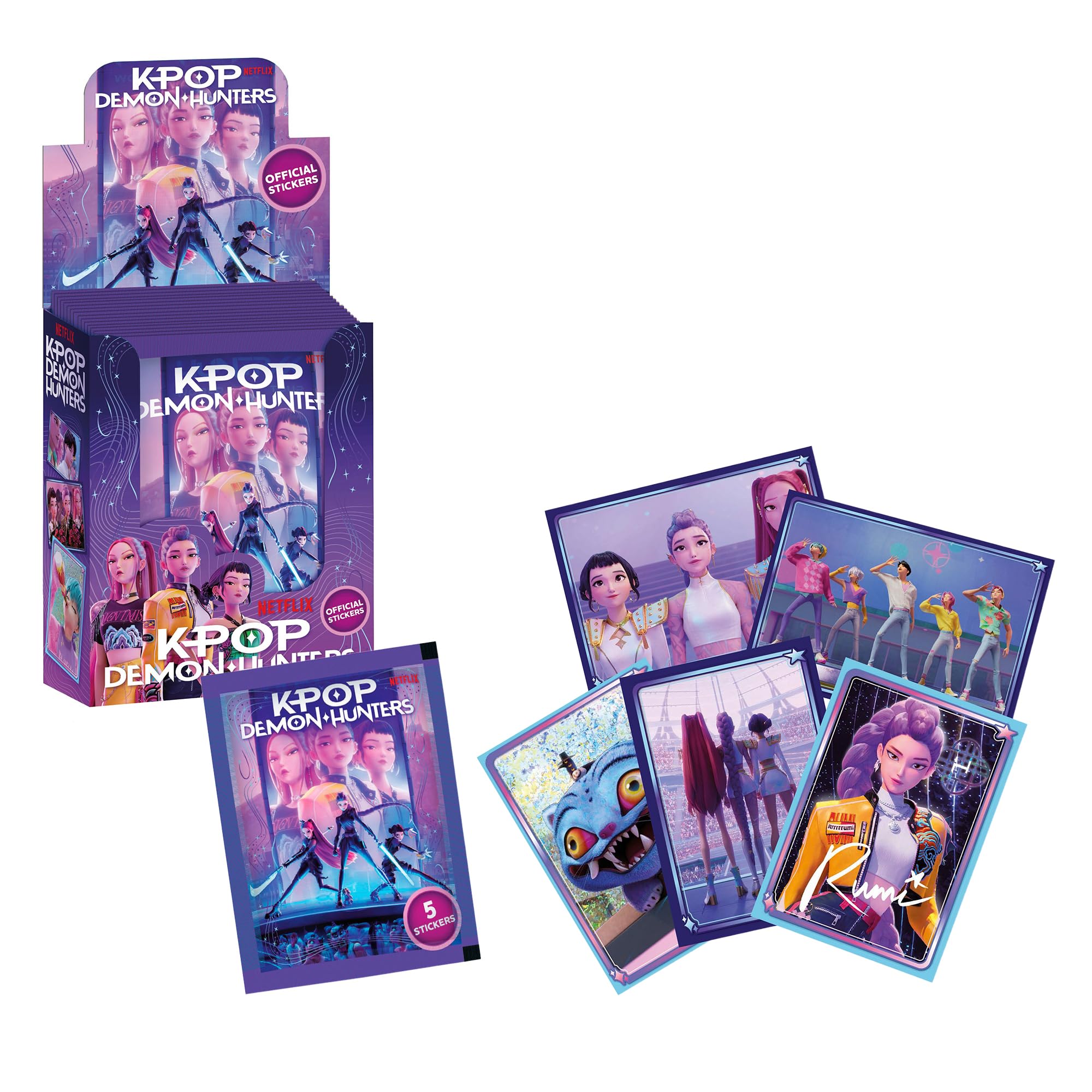 Bizak KPOP Demon Hunters Stickers Cards Caja 40 Sobres,200 stickers de colección oficial inspirada en película,stickers especiales troquelados y holográficos para coleccionar e intercambiar (64395100)