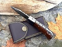 Vista 11 de WINTERFELL Damascus Steel Pocket Folding Knife Handmade Premium Quality Knives 6.5'' Small Pocket Knife for Outdoor, Camping, Hiking Back Lock Blade