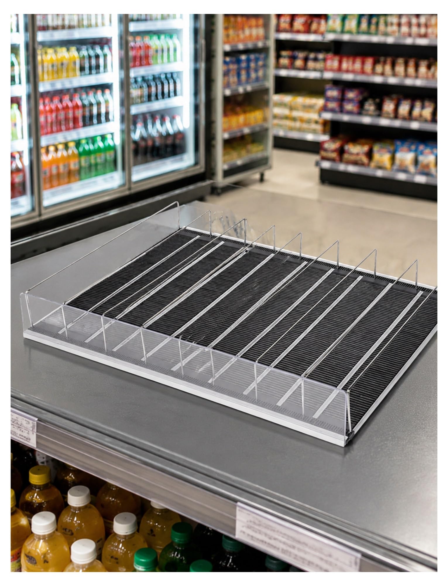 Organizer per bevande e distributore automatico di lattine, rack a scorrimento frontale per bottiglie da 12-479 ml, portaoggetti regolabile per frigorifero o armadio