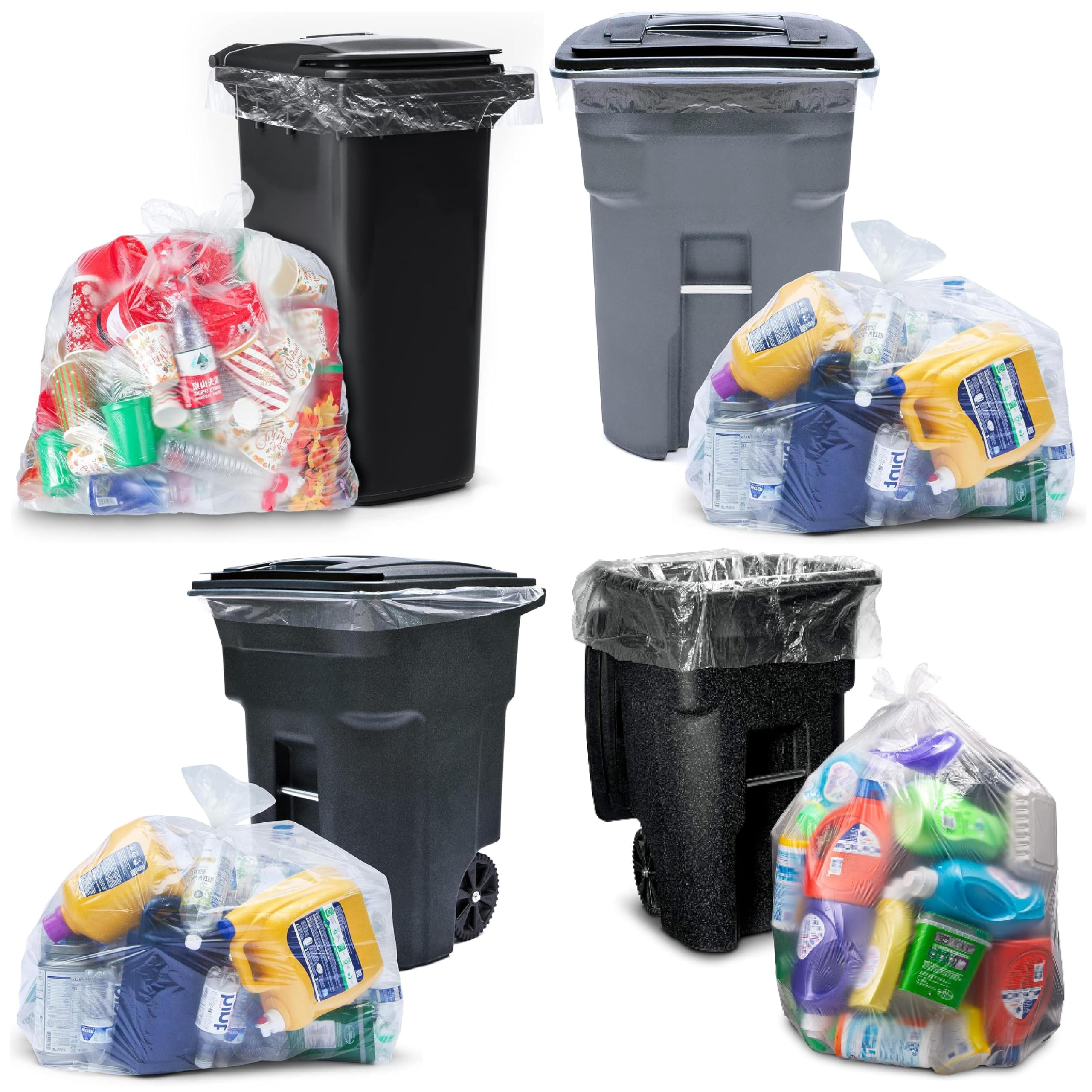 Grandi sacchi della spazzatura XXL, 500 litri, 5 pezzi, sacchi per rifiuti molto resistenti, utilizzabili come sacchi per foglie, per rifiuti da giardino e potature.