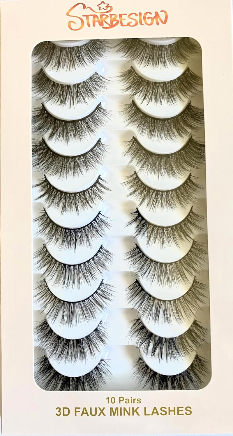Lashes Faux Mink 10 Pairs (Combo Glamorous 1)