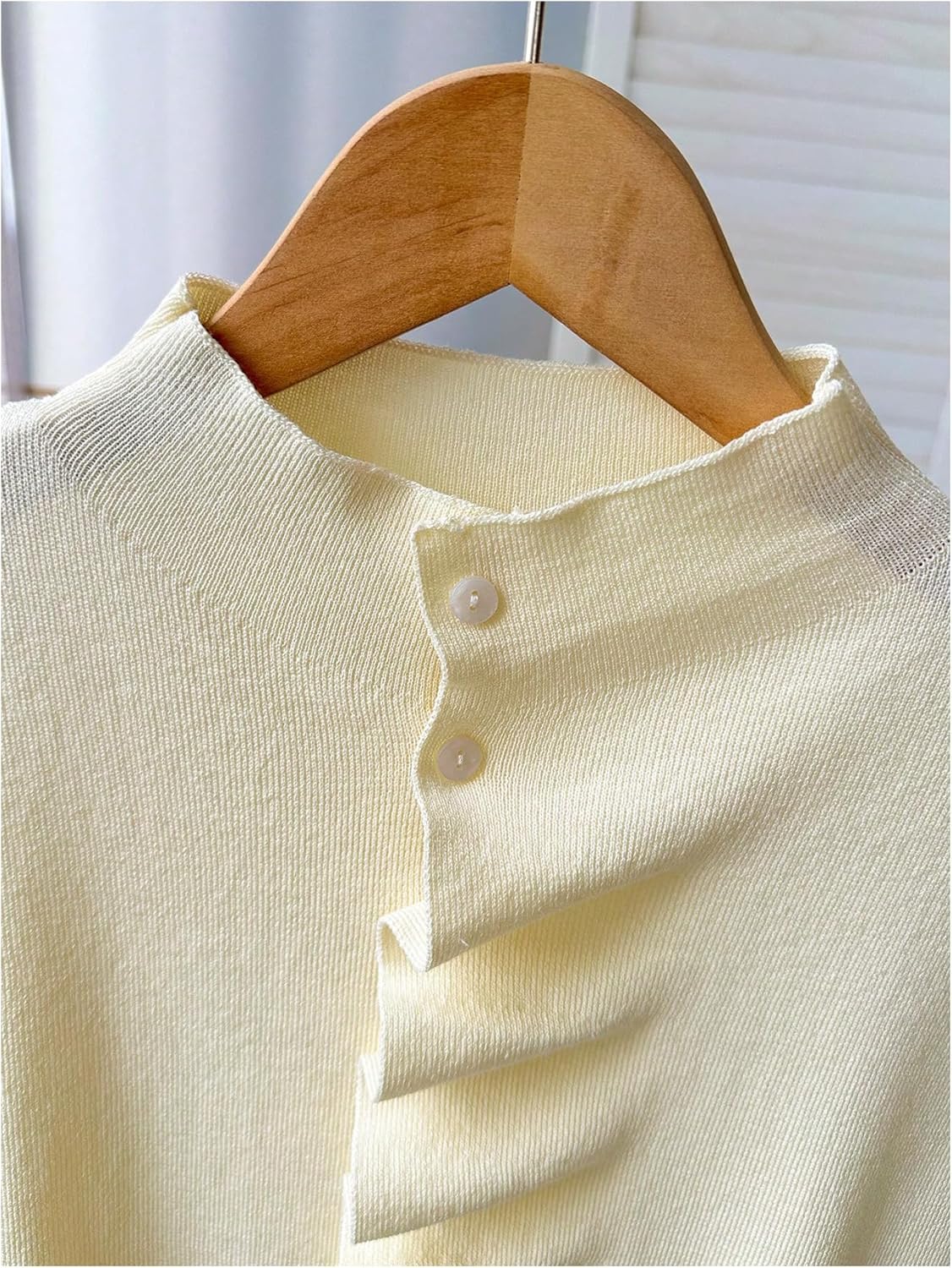 GORGLITTER Women's Short Sleeve Button Up Cardigan Y2K Ruched Mock Neck Knit Tops Spring Outfits 2026 - Image 4