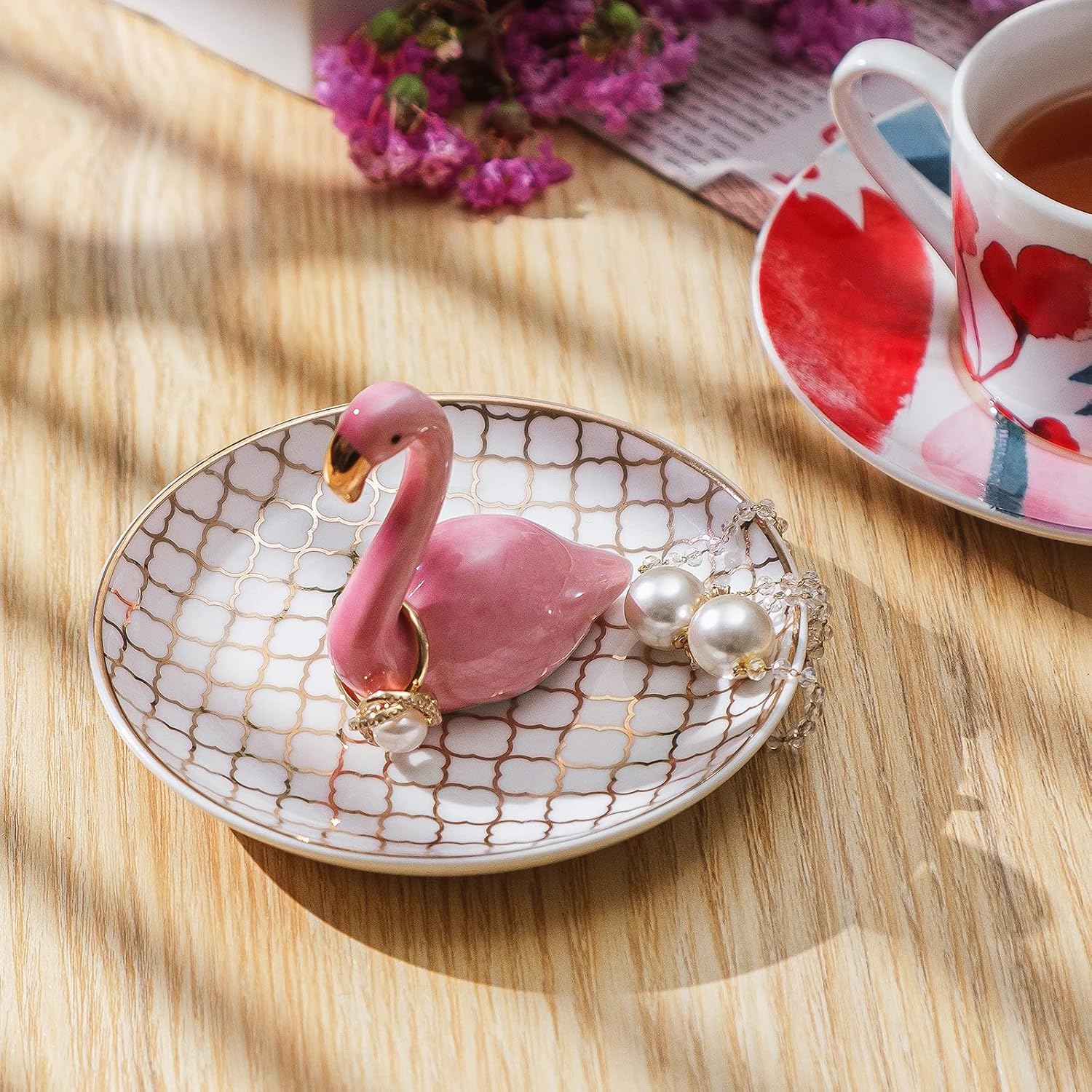 Titanape Flamingo Gifts for Women Flamingo Ring Holder Jewellery Tray - Image 4