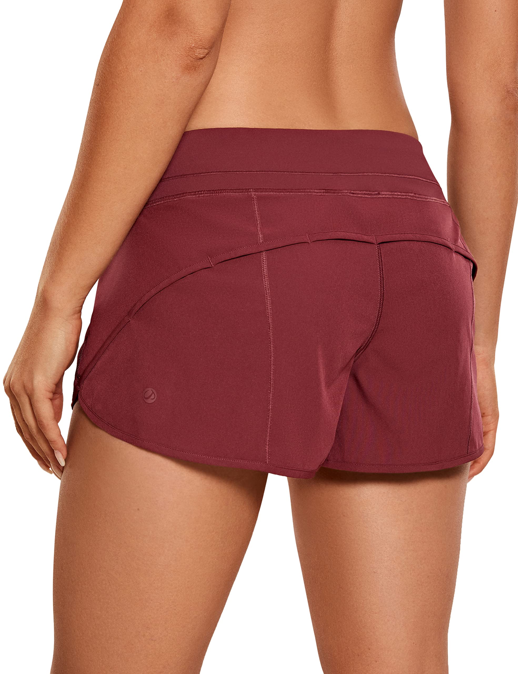 CRZ YOGA Pantalón Corto para Mujer Shorts con Bolsillo Cremallera -6cm