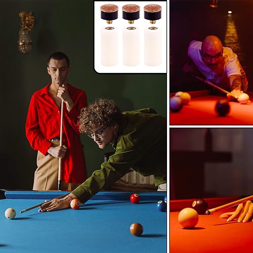 Miniatura 6 de Kit de reparación de 32 puntas de taco de billar y casquillos de billar, rosca de 0.51 pulgadas, punta de taco de billar para casa, bar, piscina,