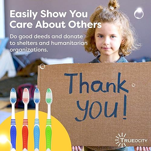 Miniatura 10 de Cepillos de dientes envueltos individualmente a granel, paquete de 30 cepillos de dientes a granel, cerdas medianas, cepillos de dientes