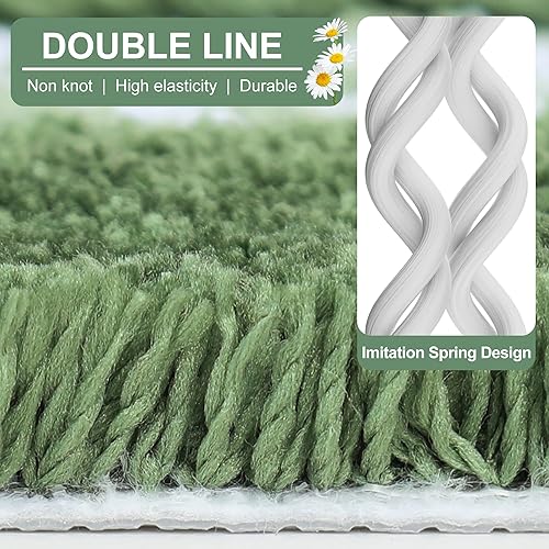 Miniatura 3 de BEQHAUSE Tapetes de baño, antideslizantes, absorbentes, para baño, poliéster, lavables, bordados, florales, para baño, bañera y fregadero, 24 x 36