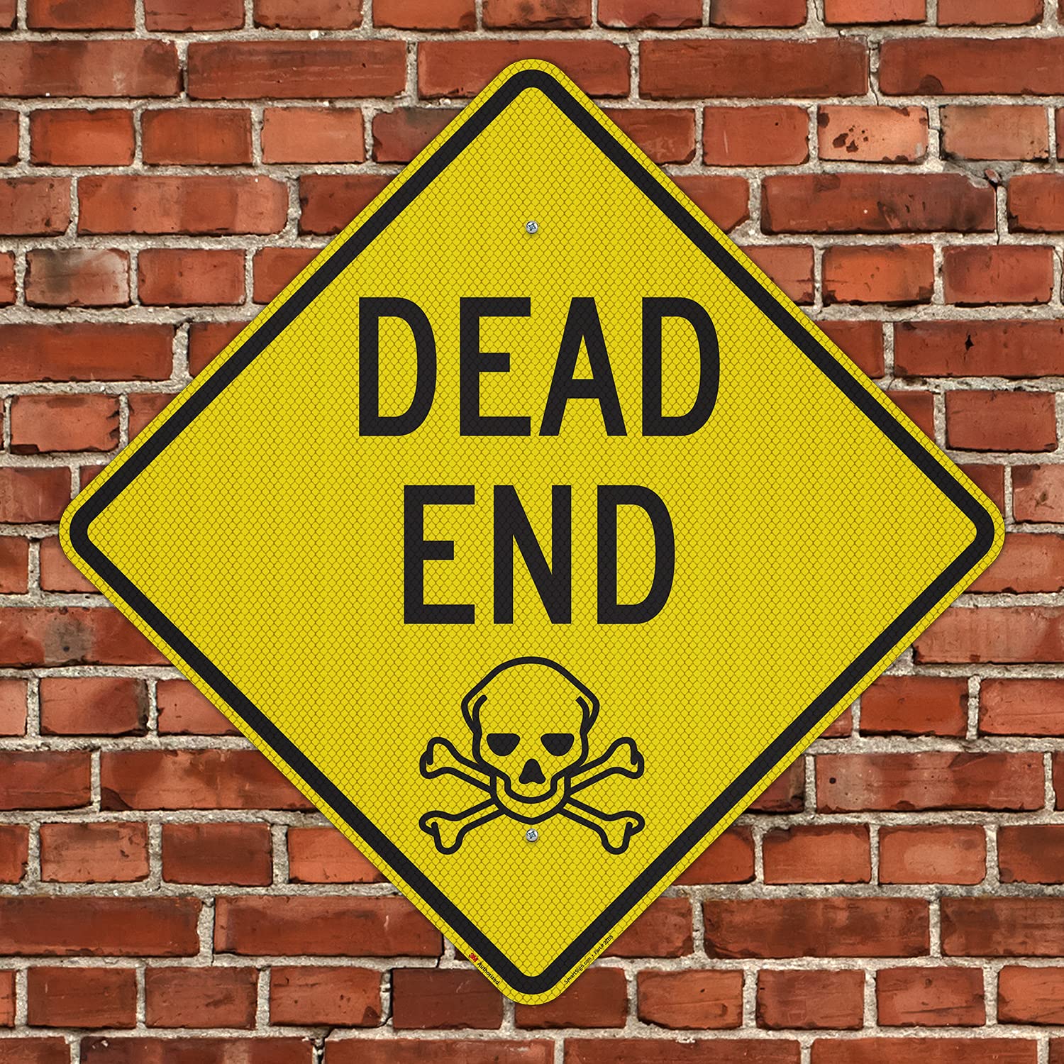 SmartSign Cartello "Dead End" | 61 x 61 cm 3M Fluorescente Diamante Grado Alluminio Riflettente