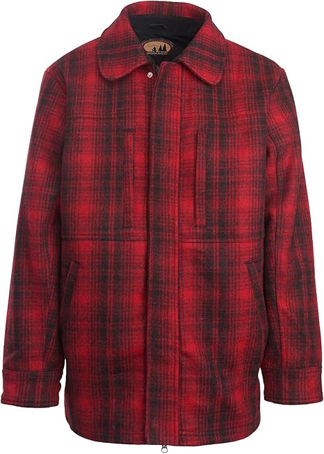 red wool hunting jacket