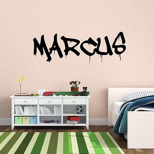VWAQ Calcomanía de pared personalizada con nombre de graffiti  Adhesivo decorativo de vinilo personalizado para niños, gráfico de hip hop, CSGN5 (8