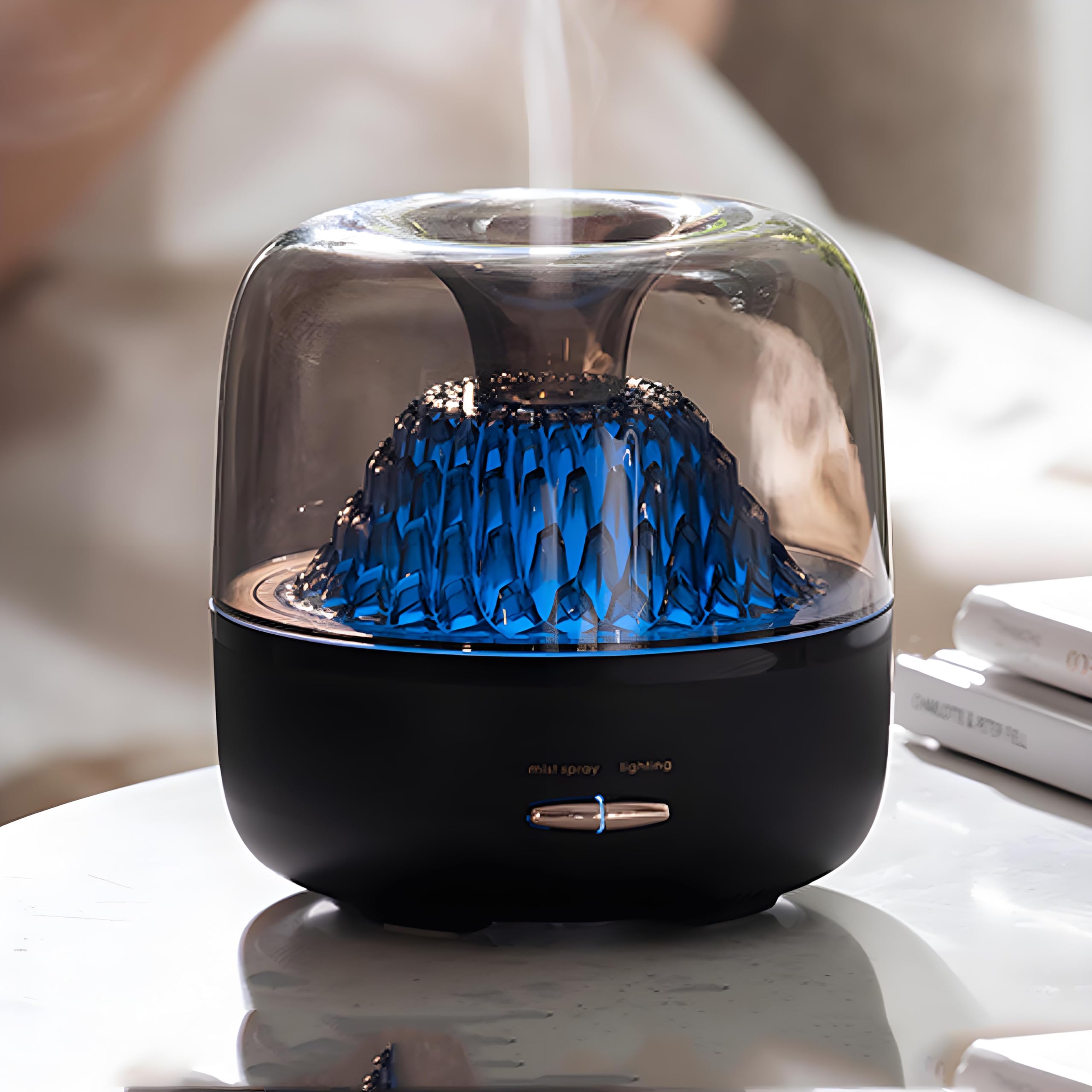 Diffusore di oli essenziali, umidificatore portatile con nebbia fredda, luce notturna a 7 colori e spegnimento automatico (nero)