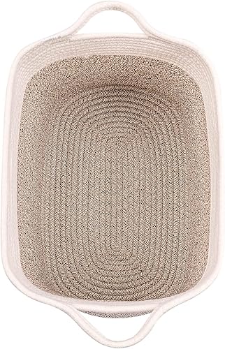 Miniatura 5 de Laughbird Baskes - Cubos altos de almacenamiento de ropa, cesta organizadora de ropa de cuerda de algodón, manta grande con asas para juguetes,