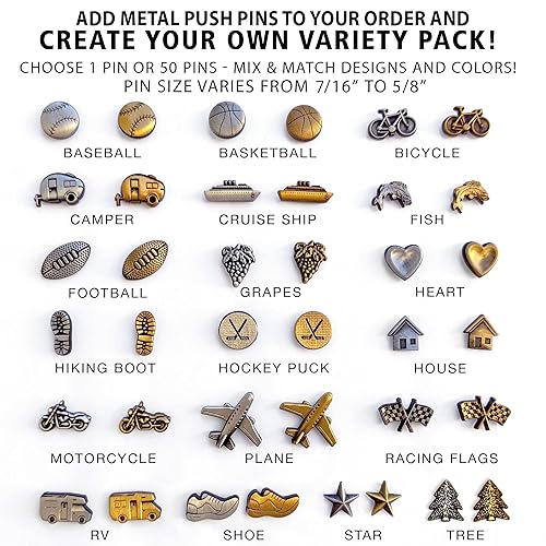 Miniatura 8 de Holy Cow Canvas Personalized Gold & Navy Textured Push Pin Map United States on Canvas, US Travel Map with Pins to Mark Travels, USA Map Pin Board,