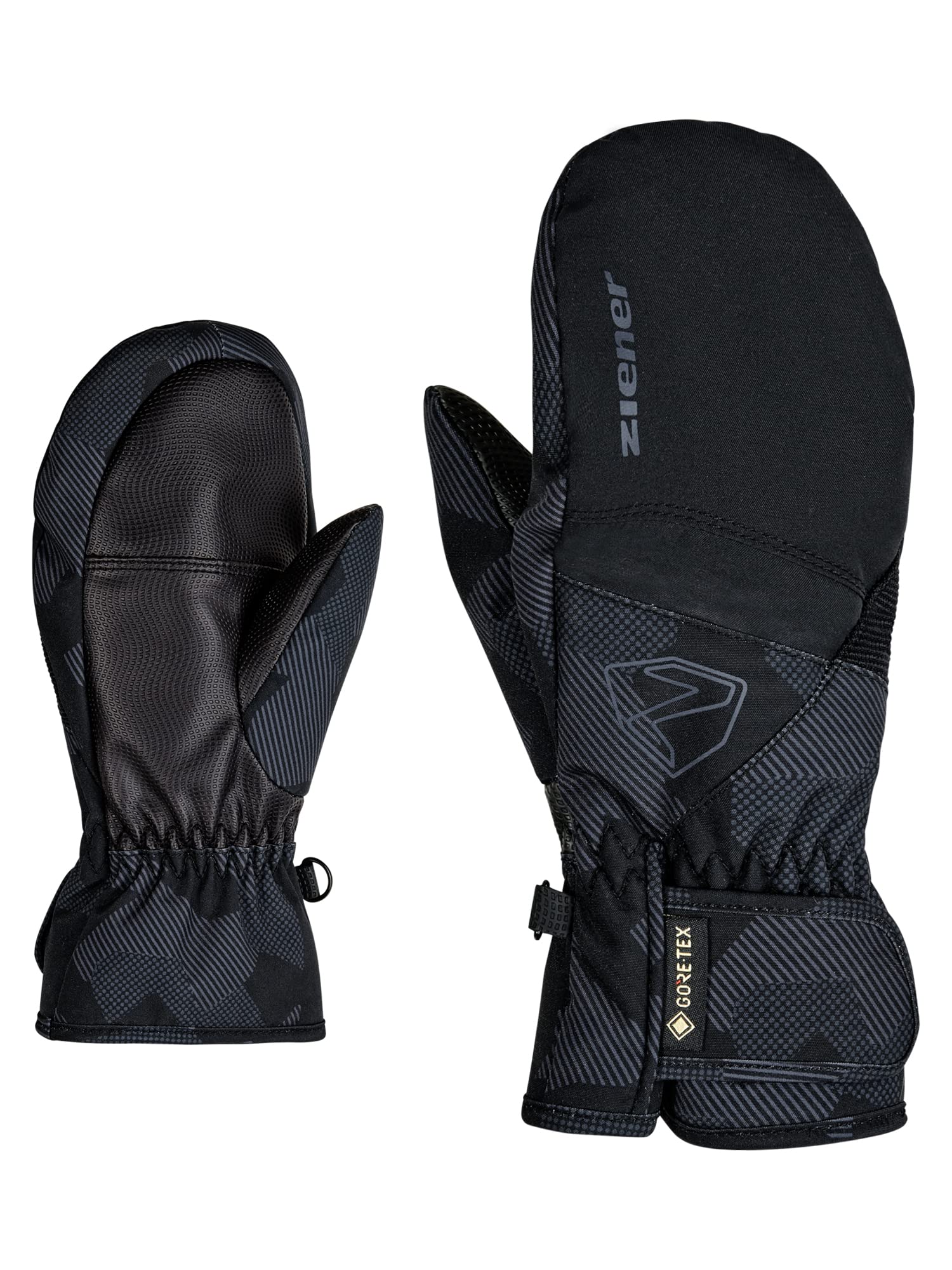 Ziener Children's Levin GTX Mitten Junior Ski Mittens/Winter Sports | Waterproof, Breathable, Black.Grey Ink Camo, 7.5