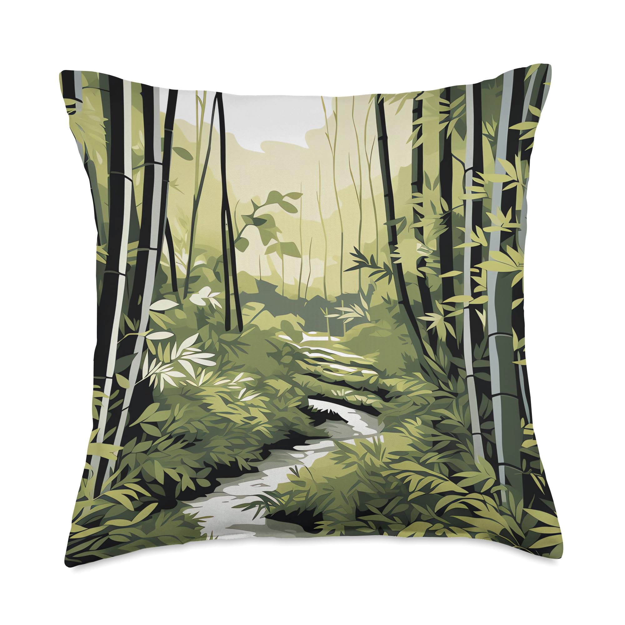 Bambooey Forest DesignsBamboo's Euphoric Serenade Tranquil Beauty Throw Pillow, 18x18, Multicolor
