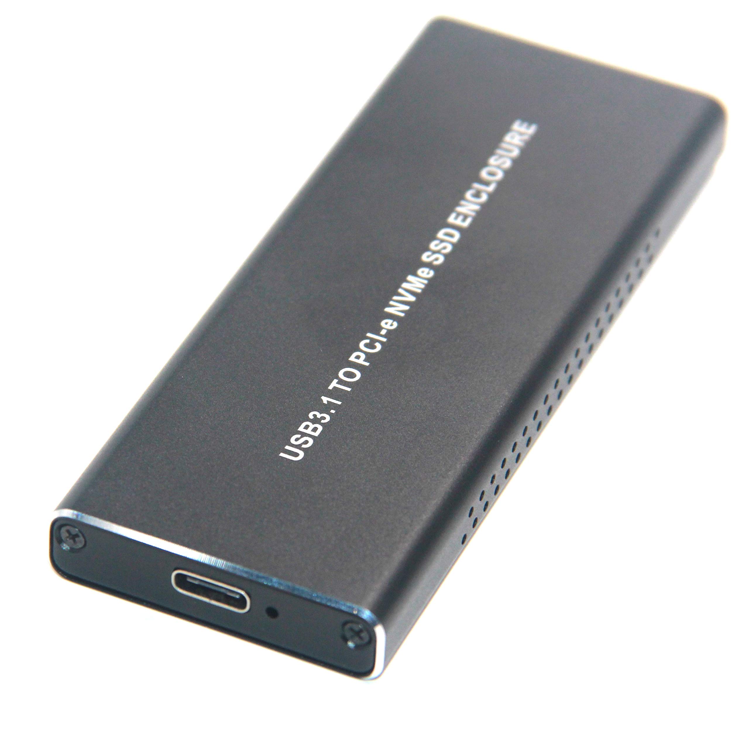 USB3.1 Type-C To NVMe M.2 Hard Disk Box, PCI-E NVMe 10Gbps M.2 SSD Enclosure M Key, Support 2230 2242 2260 2280 Support Samsung 950Pro/ 960Evo/ PM951/ PM961/ SM951/ SM961 (Black)