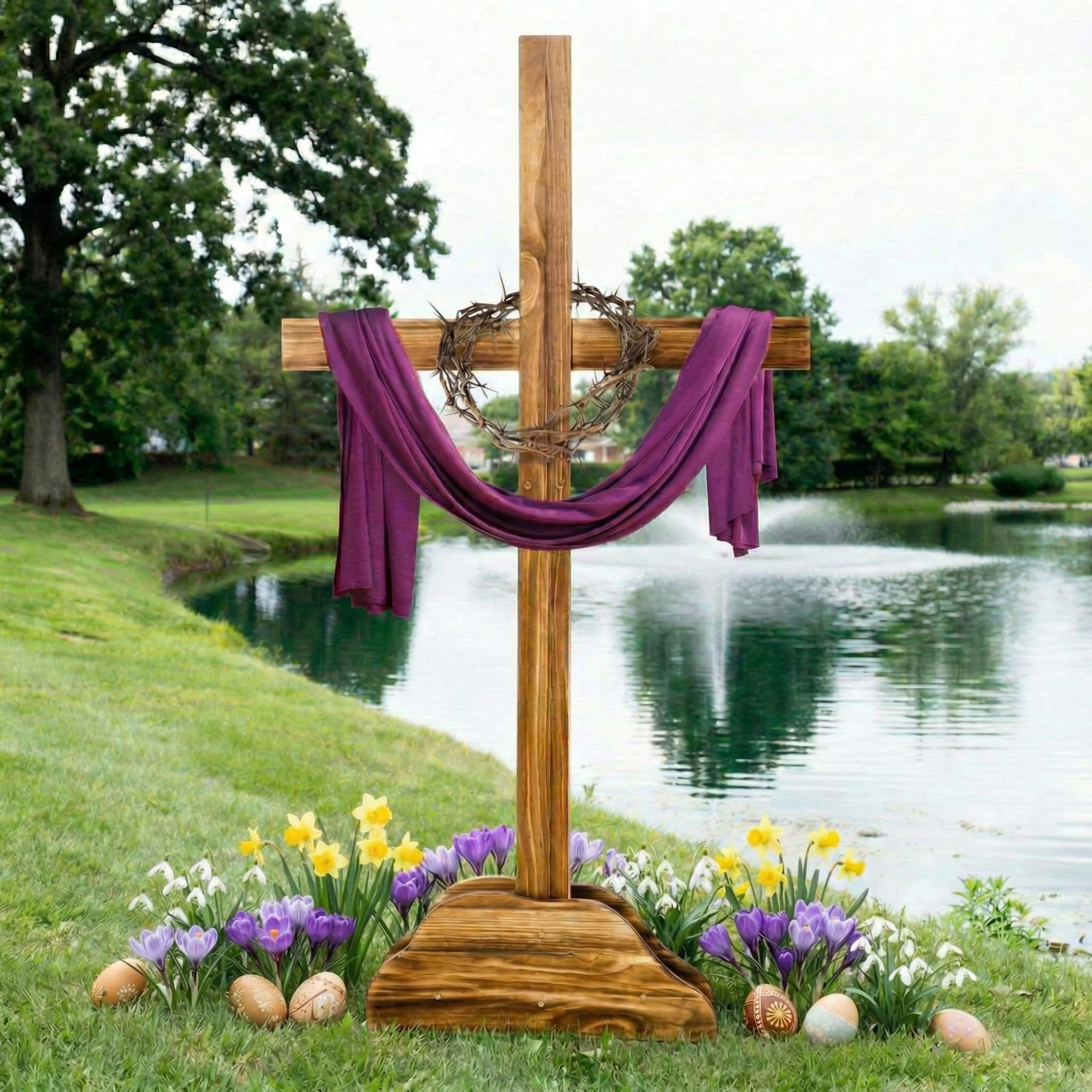 Amazon.com: Lineshading 59 Inch Extra Large Easter Wood Cross