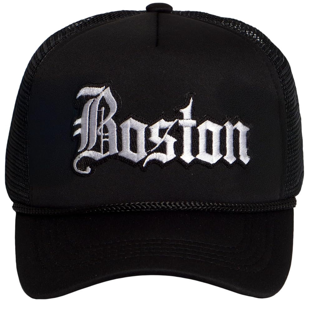 帽子 supreme old english cap black City Trucker Hat – Old English Snapback Vintage Streetwear