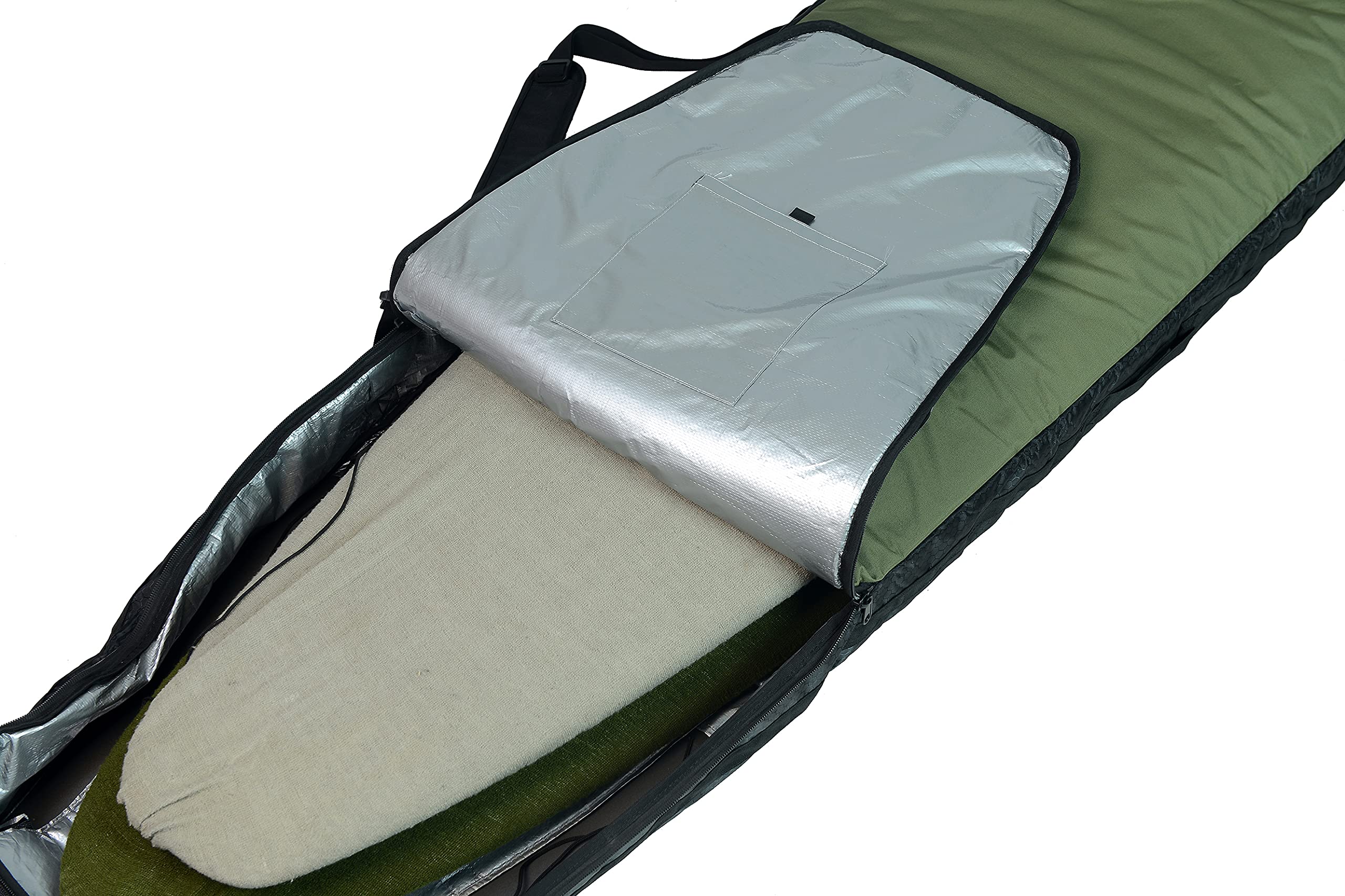 Slab-Funda Surf Travel Wheel 2 Tablas Army/Black