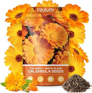 Calendula Seeds 1 oz Over 3,500+ Seeds Heirloom Calendula Seeds for Planting, Easy to Grow, Attracts Pollinators Butterflies & Bees, Ideal for Borders, Containers & Cottage Gardens