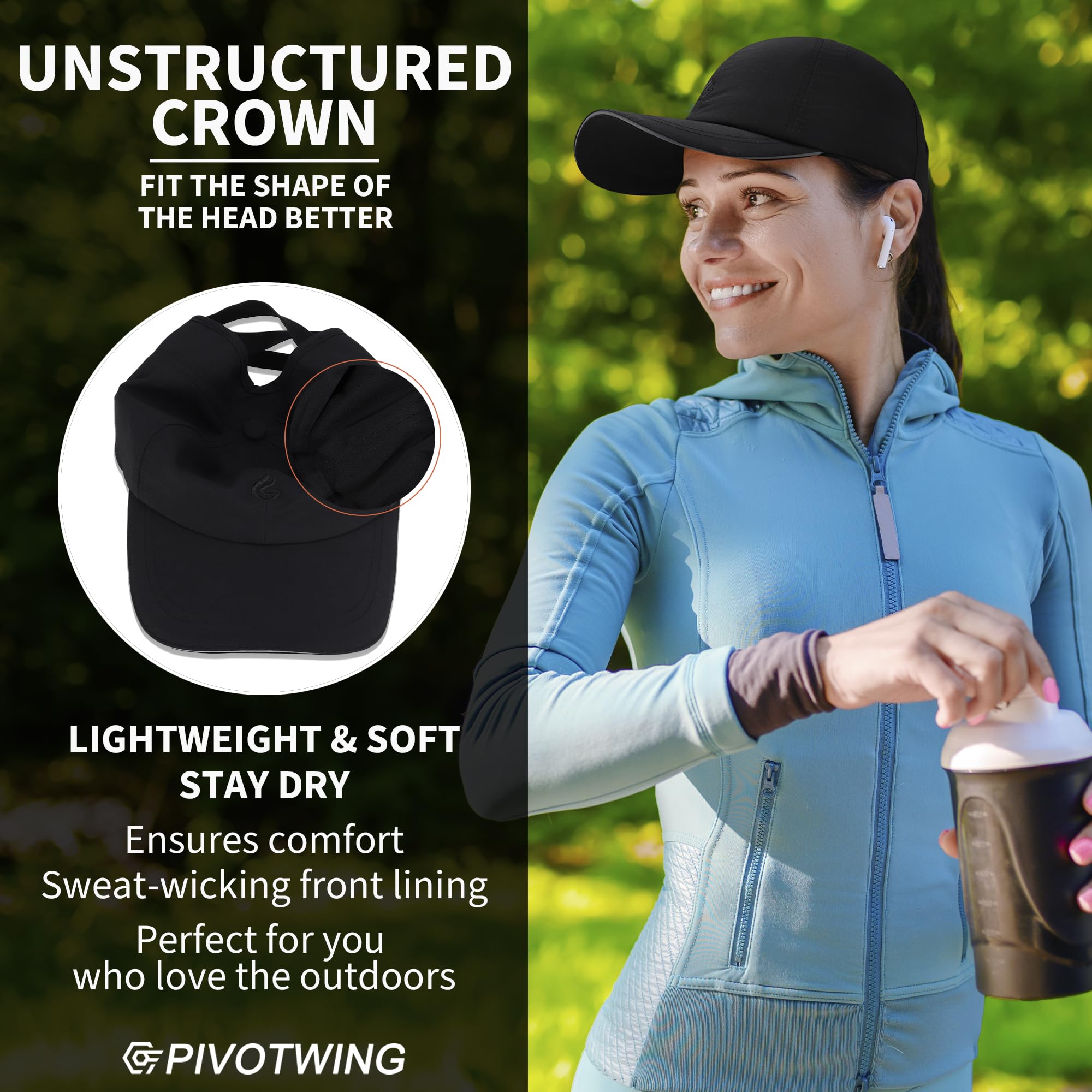 Basecap Damen Cap Damen Pferdeschwanz UPF50+ Leicht Atmungsaktiv Kappe Damen für Running Hiking Sports