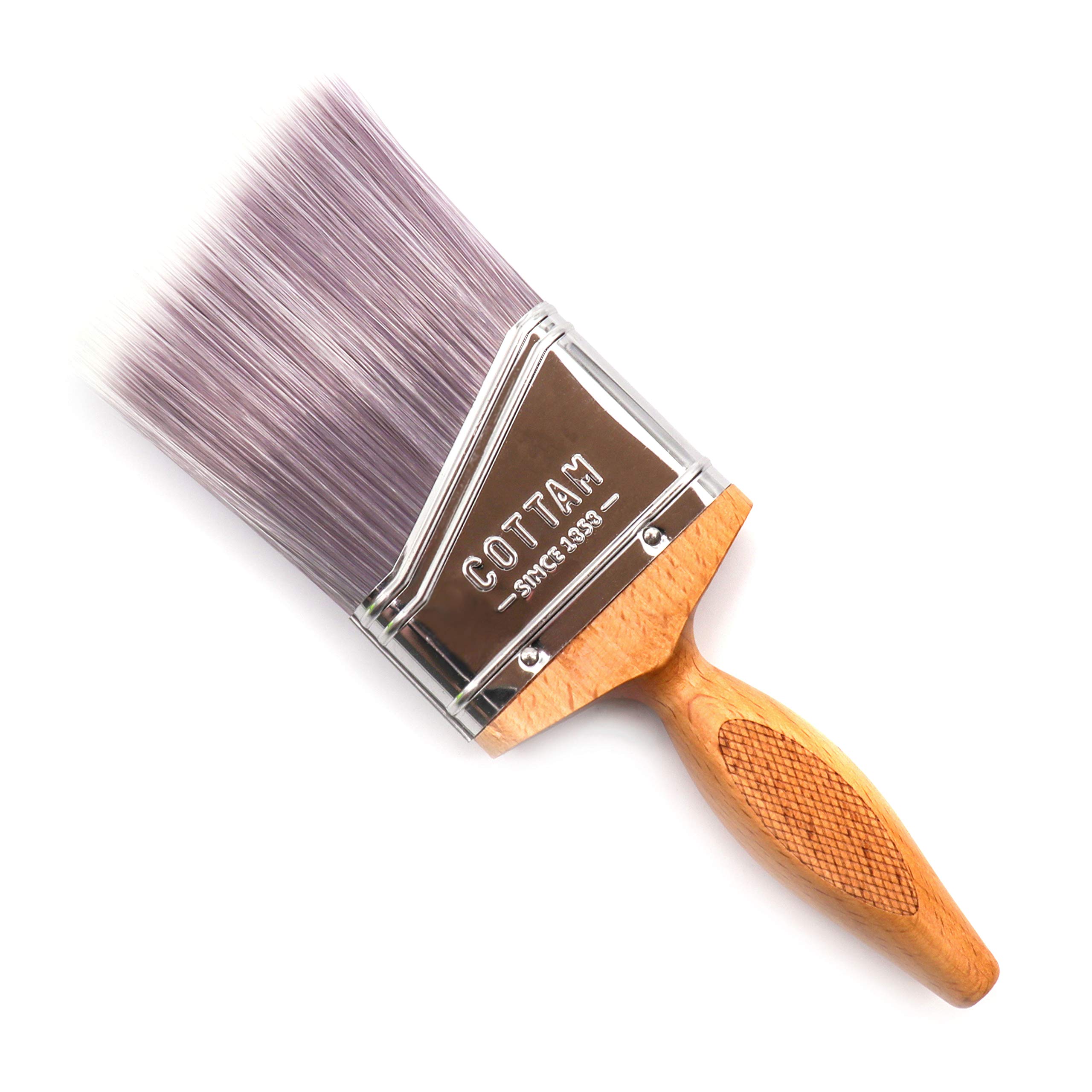 Cottam Silver Cutting In Paint Brush (2.5") - Short Handled, Angled Paint Brush For Cutting In & Edging Corners While Painting And Decorating
