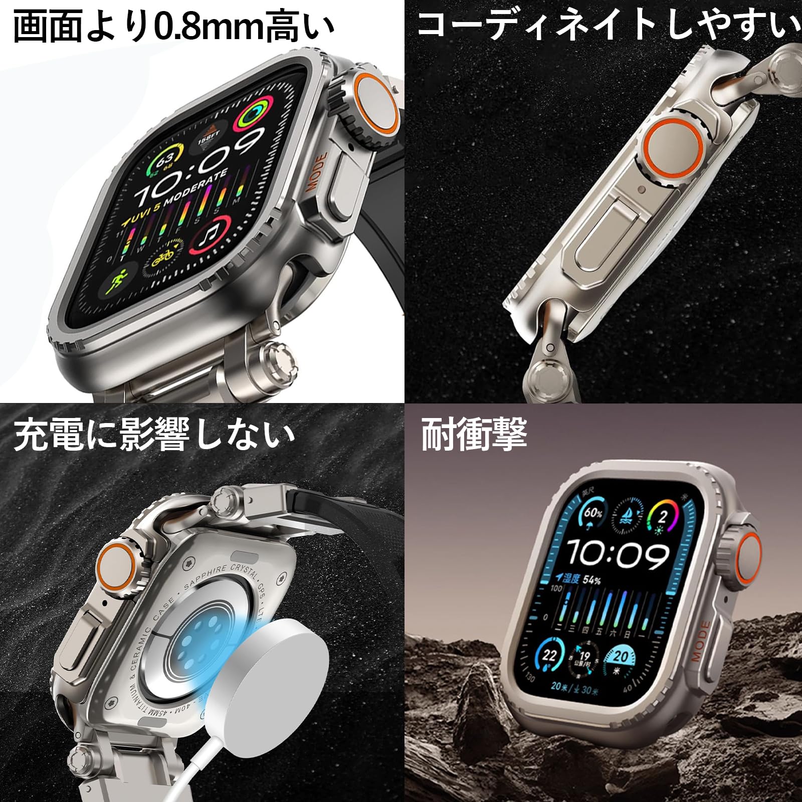 Amazon.co.jp: LIRUWECH for Apple Watchケース 46mm/45mm/44mm 
