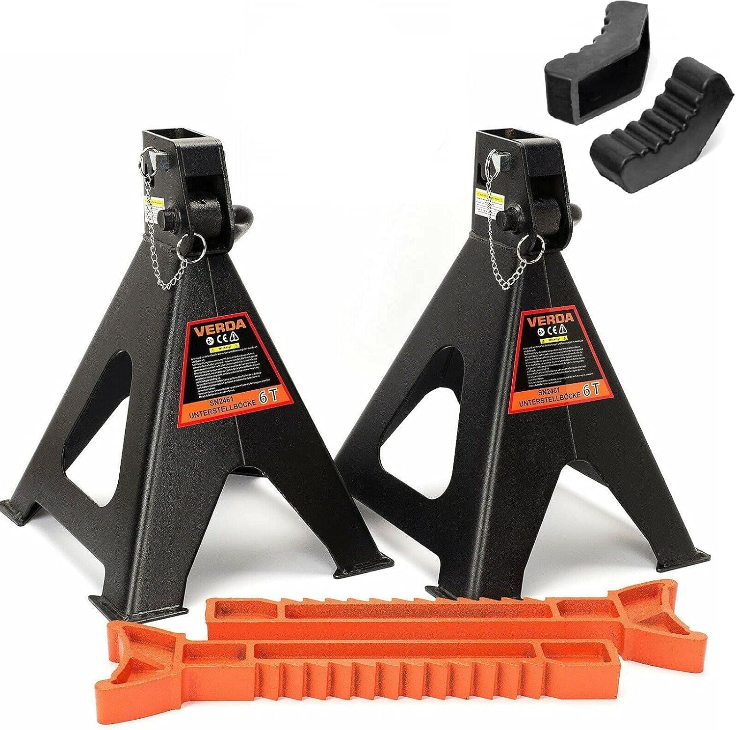 Verda Chandelles 6T 385-600 mm avec sécurité et support en caoutchouc pour cric - Choix du modèle - Changement de pneu professionnel