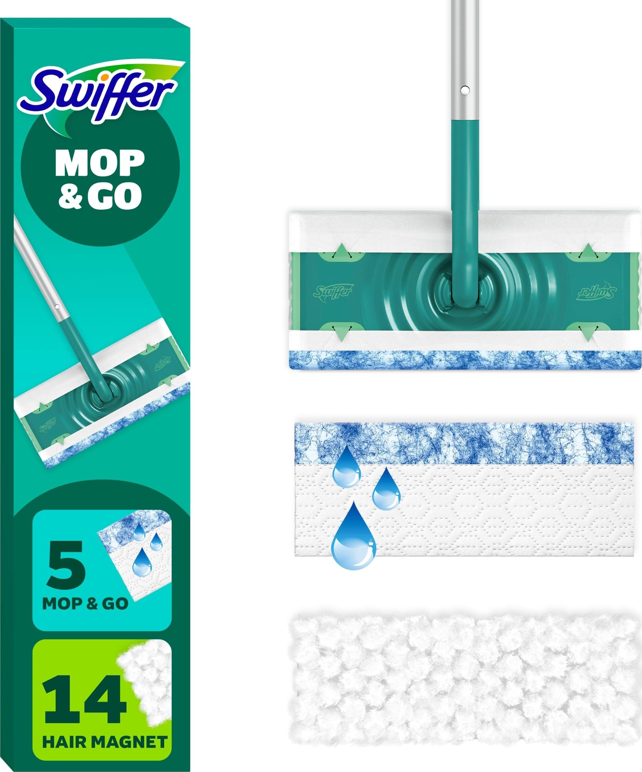 Swiffer Sweeper 2-in-1 Mops for Floor Cleaning Starter Kit (1 Mop + 19 Refills)
